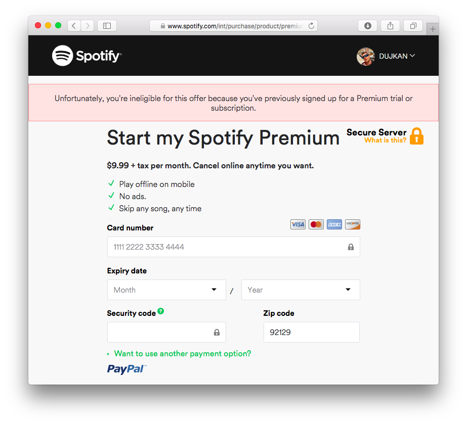 Spotify Second Free Trial